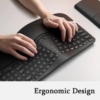 Ergonomic Split Wireless Keyboard with Backlight and Wrist Rest