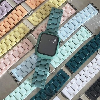 Alternative view of Chic Candy-Colored Resin Strap for 38mm-45mm Smartwatches