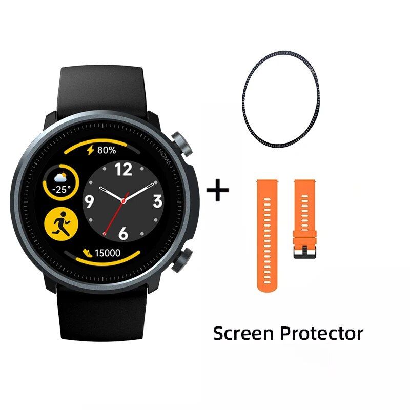 Smartwatch + Orange Band + Screen Protector