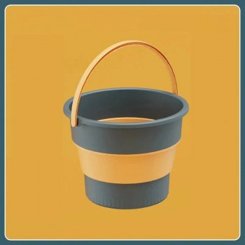 Multi-Purpose Collapsible Silicone Bucket Cleaning Home & Garden Color: Yellow 10L