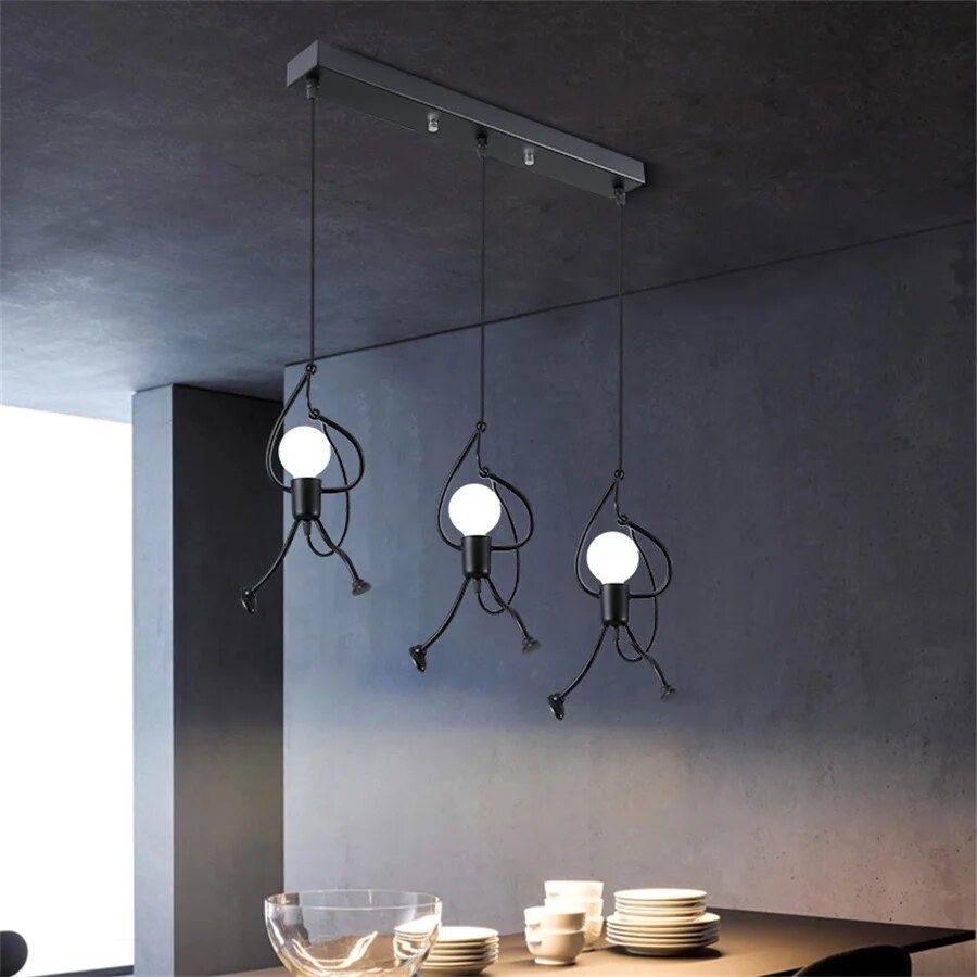 Chic Iron Little Man LED Pendant Light Home & Garden Home Decor Lighting