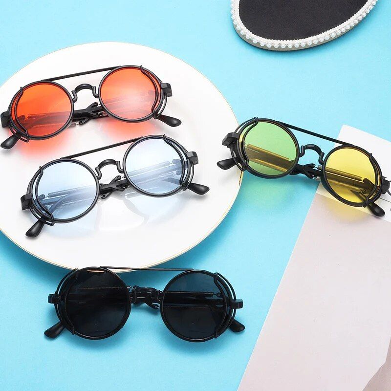 Chic Punk-Style Round Sunglasses 