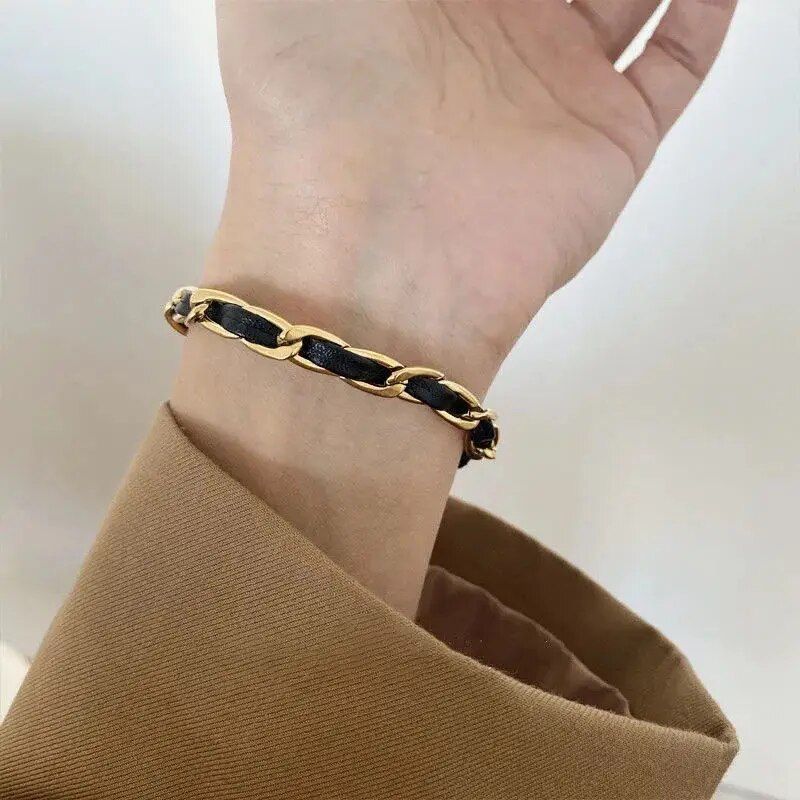 Elegant Vintage Rose Gold Woven Bracelet 