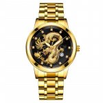 Gold Dragon Men's Luxury Stainless Steel Quartz Watch – Elegant Business Casual Timepiece with Full Calendar - Image 4
