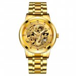 Gold Dragon Men's Luxury Stainless Steel Quartz Watch – Elegant Business Casual Timepiece with Full Calendar - Image 3