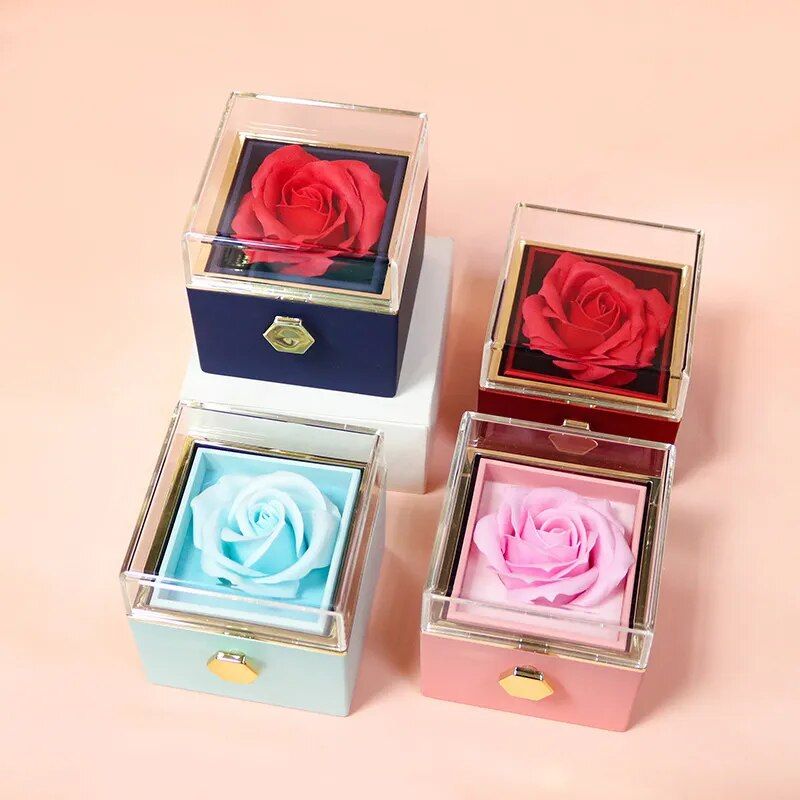 Rotating Eternal Rose Jewelry Box 