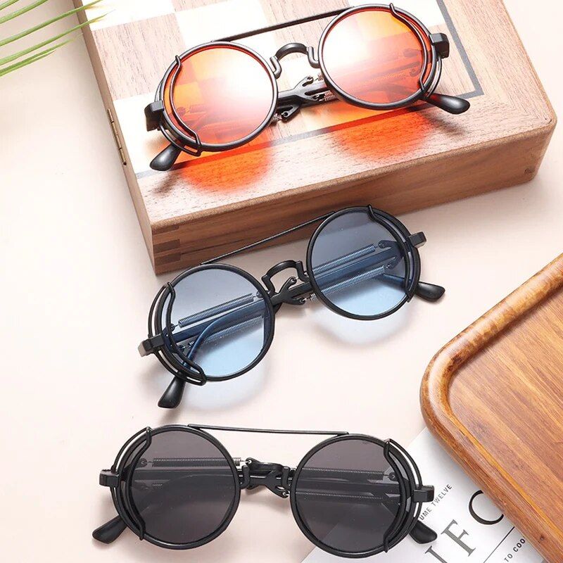 Chic Punk-Style Round Sunglasses 