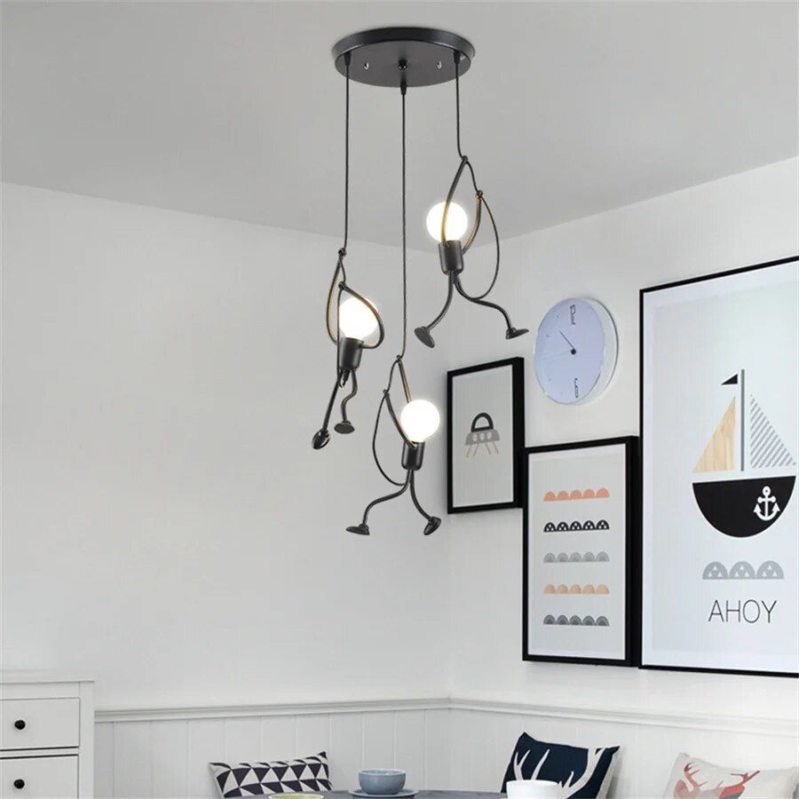 Chic Iron Little Man LED Pendant Light Home & Garden Home Decor Lighting