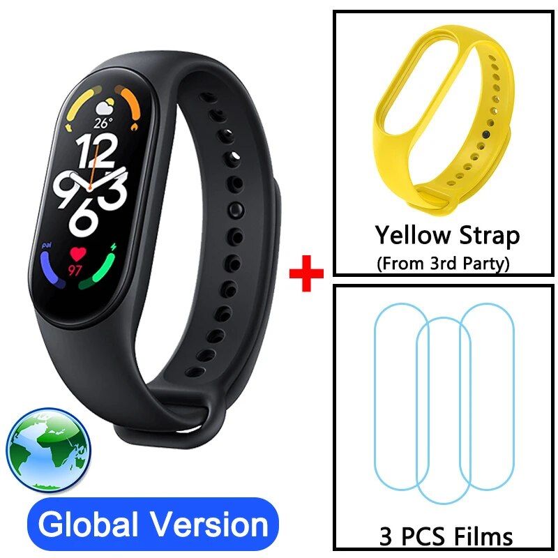 Watch + Yellow Band + 3Pcs Films