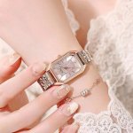 Elegant Stainless Steel Rectangle Quartz Watch for Women - Image 7