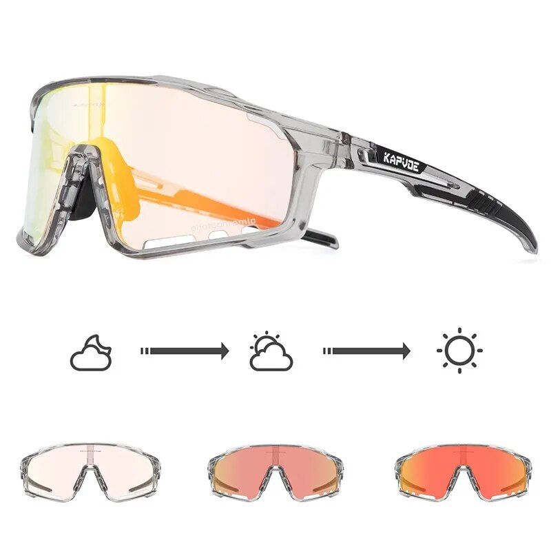 Photochromic Cycling Glasses: UV400 Protection, Unisex, for All Outdoor Sports 