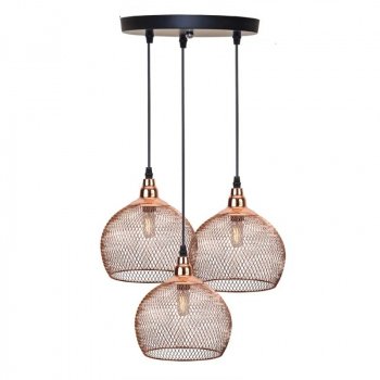 Alternative view of Retro Rose Gold Bird Cage Chandelier