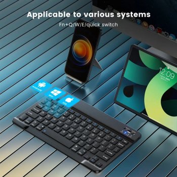 Mini Wireless Bluetooth Rechargeable Keyboard - Multilingual for iOS, Android & Windows Devices