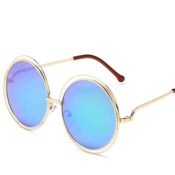Stylish Vintage Oversized Round Sunglasses - UV400 Protection, Trendy Women's Eyewear