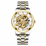 Gold Dragon Men's Luxury Stainless Steel Quartz Watch – Elegant Business Casual Timepiece with Full Calendar - Image 6