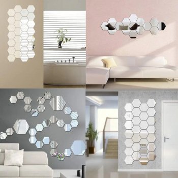 Hexagon 3D Mirror Wall Stickers