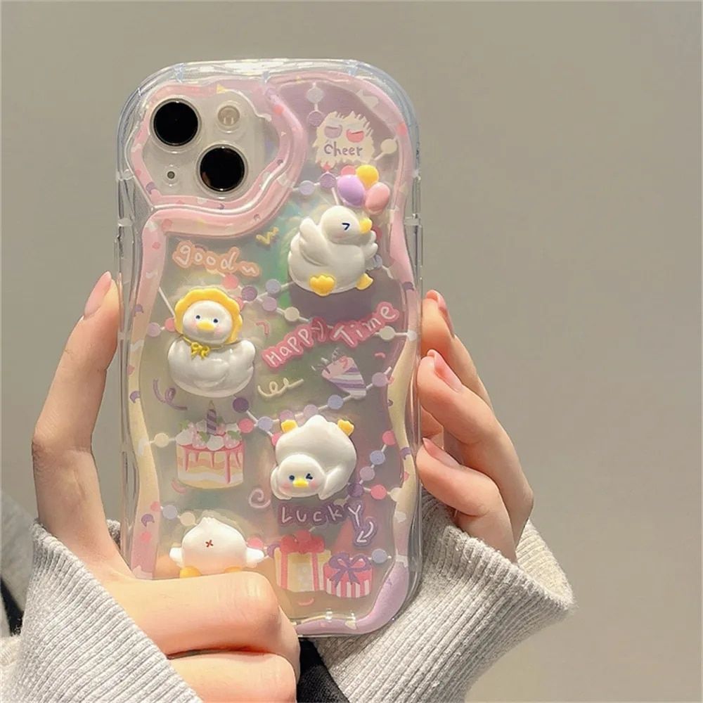 3D Cartoon Duck Cake Gradient Wave Silicone Case for iPhone Models Model: for iPhone 11|for iPhone 11Promax|for iphone 13|for iphone 13 Pro|for iphone 13 ProMax|for iphone 14|for iPhone 14Plus|for iphone 14Pro|for iphone 14ProMax|for iphone 15|for iphone 15Pro|for iphone 15Plus|for iphone 15Promax|for iphone 12|for iphone 12 Pro|for iphone 12 ProMax Color: Pink 