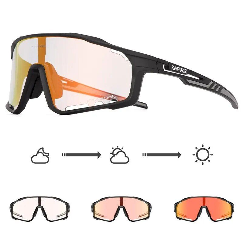 Photochromic Cycling Glasses: UV400 Protection, Unisex, for All Outdoor Sports 