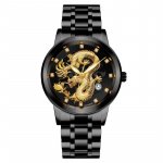 Gold Dragon Men's Luxury Stainless Steel Quartz Watch – Elegant Business Casual Timepiece with Full Calendar - Image 7