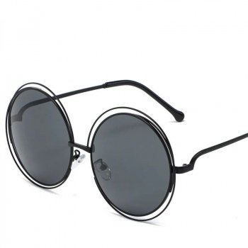 Stylish Vintage Oversized Round Sunglasses - UV400 Protection, Trendy Women's Eyewear
