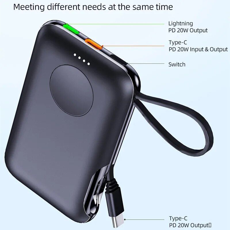 2-in-1 Portable Charger for Apple & Samsung Watches 