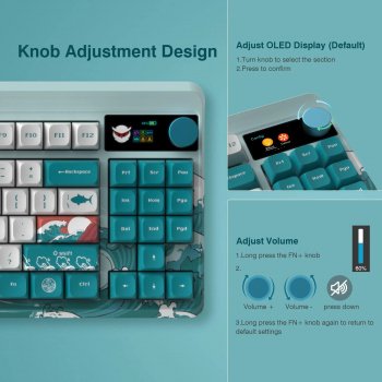 Wireless TKL Mechanical Keyboard with OLED & Multifunctional Knob - Hot-Swap RGB Gaming Keyboard