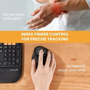 Wireless Bluetooth Ergonomic Trackball Mouse with RGB Backlight