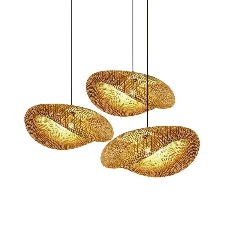 Elegant Bamboo Hand-Woven LED Pendant Light Home & Garden Home Decor Lighting