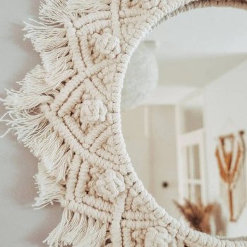 Bohemian Chic Round Macrame Wall Mirror