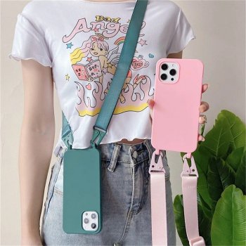 Crossbody Silicone Case with Necklace Lanyard for Various iPhone Models
