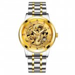 Gold Dragon Men's Luxury Stainless Steel Quartz Watch – Elegant Business Casual Timepiece with Full Calendar - Image 5