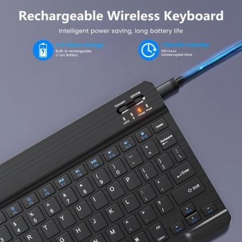 Mini Wireless Bluetooth Rechargeable Keyboard - Multilingual for iOS, Android & Windows Devices