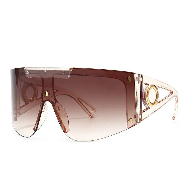 Oversized Cat Eye Fashion Sunglasses – UV400 Vintage Shades for Men & Women Lenses Color: C3 Tea 