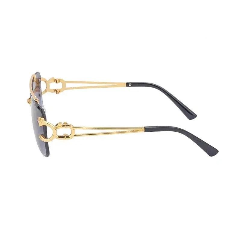 Unisex Vintage-Inspired Rimless Steampunk Sunglasses 