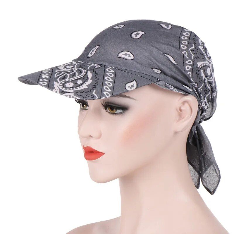 Multi-Season Women's Beach Turban with Sunscreen Brim 