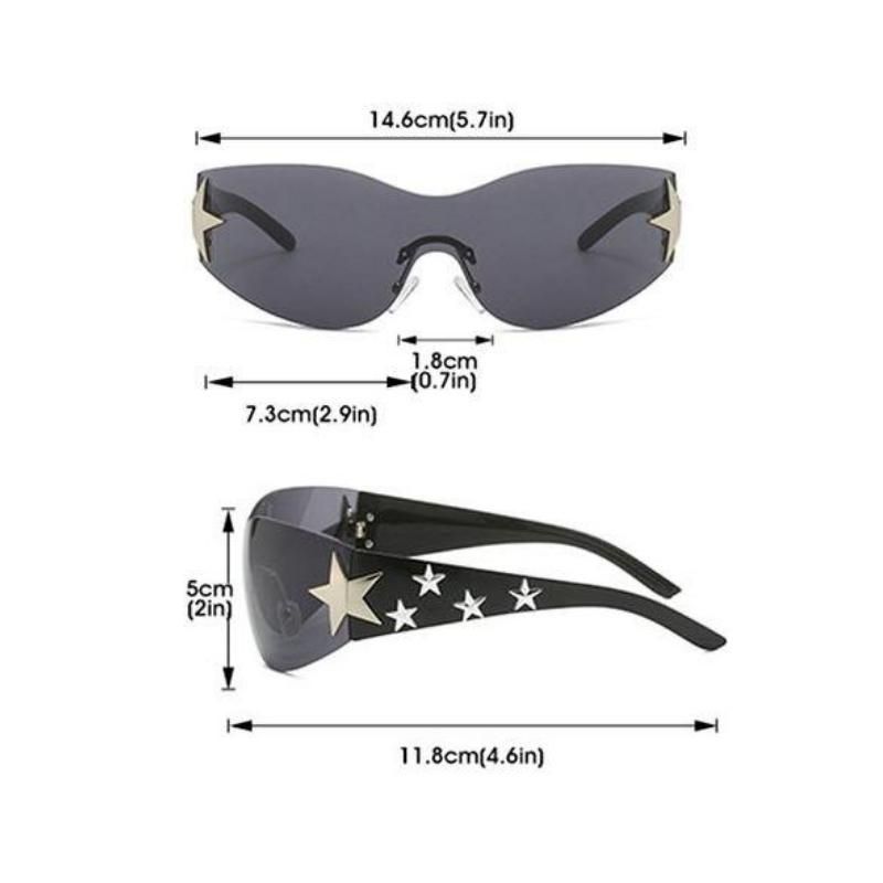 Chic Y2K Sports Star Rimless Sunglasses 