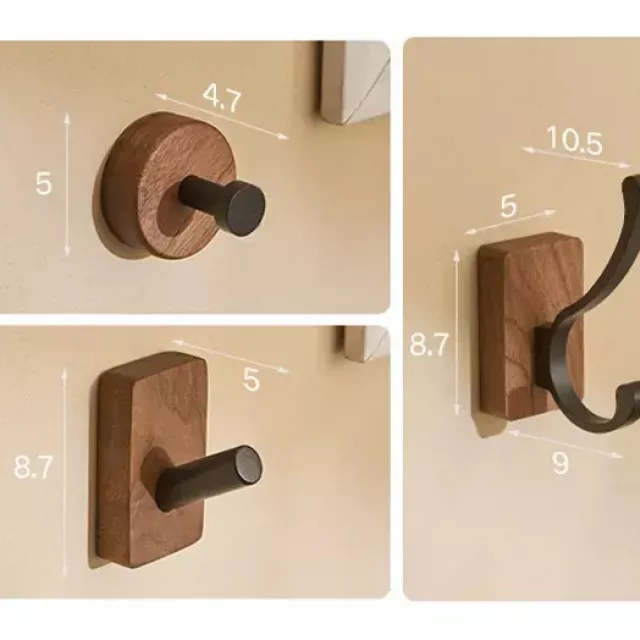Walnut Solid Wood Single Hook - Image 8