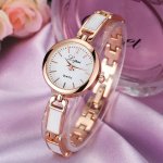 Elegant Stainless Steel Rhinestone Quartz Ladies Watch - Image 6
