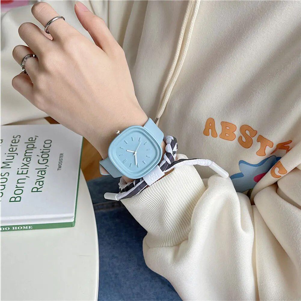 Chic Macaron Color Square Watch 