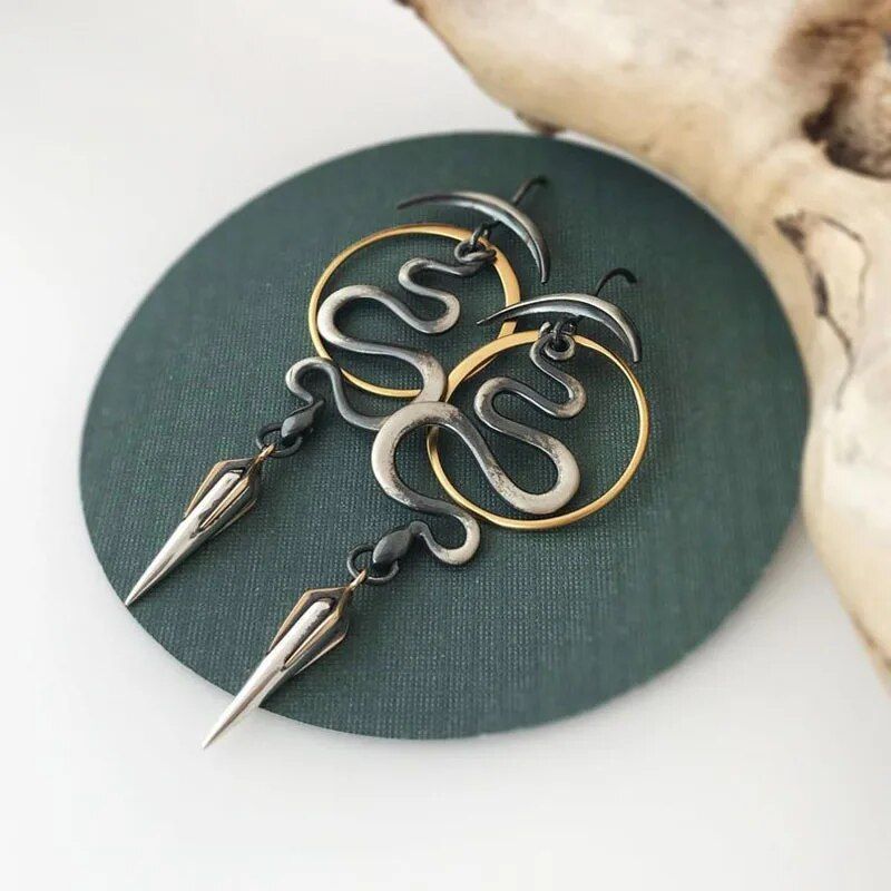 Vintage Gothic Snake & Moon Drop Earrings Fashion Jewelry Type : 1|2|3|4 