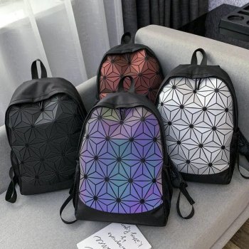 Alternative view of Trendy Geometric Canvas Backpack