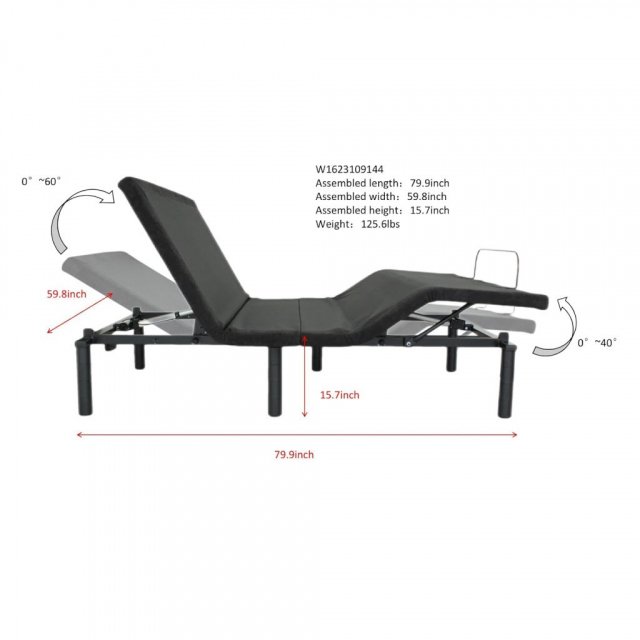 Queen-Size Adjustable Electric Bed Frame with Remote and Folding Design - Image 7