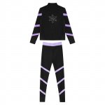 Girls' Striped Sportswear Set: Long Sleeve Zipper Top & Leggings for Gymnastics, Yoga & Dance - Image 5