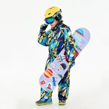 Kids Winter Snowsuit - Windproof Hooded Ski Jumpsuit for Boys and Girls