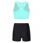 Girls' Sporty Dance & Gymnastics Outfit - Sleeveless Crop Top & Athletic Shorts Set - Image 3