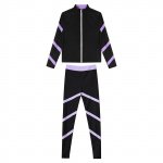 Girls' Striped Sportswear Set: Long Sleeve Zipper Top & Leggings for Gymnastics, Yoga & Dance - Image 4