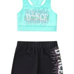 Girls' Sporty Dance & Gymnastics Outfit - Sleeveless Crop Top & Athletic Shorts Set - Image 4