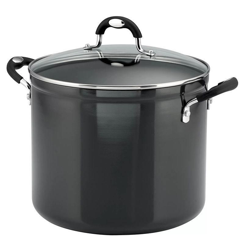 12 Qt Non-Stick Gray Covered Stock Pot Home & Garden Kitchen Kitchen & Dining