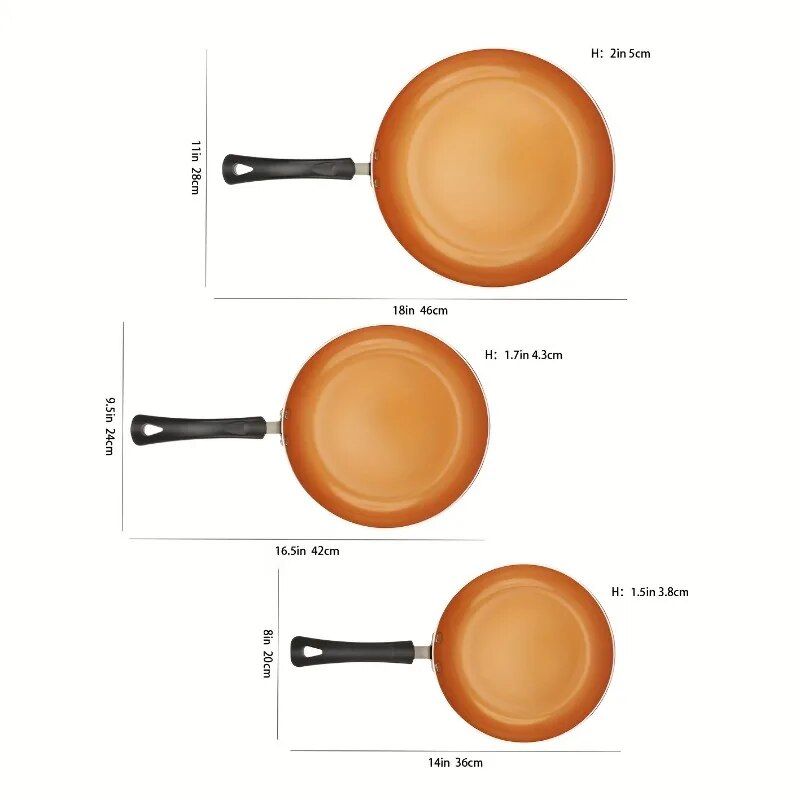 Golden Ceramic Nonstick Frying Pan Set Home & Garden Kitchen Kitchen & Dining