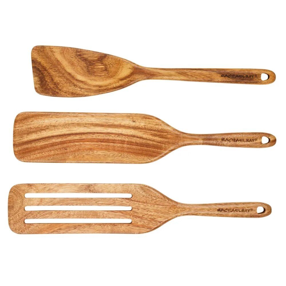 3-Piece Acacia Wood Kitchen Utensil Set Home & Garden Kitchen